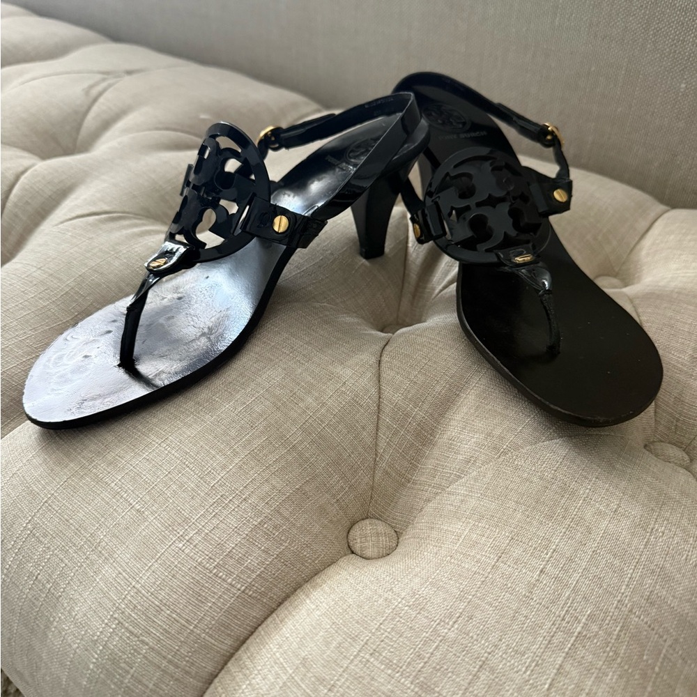 Tory Burch Black kitten heels Sandals